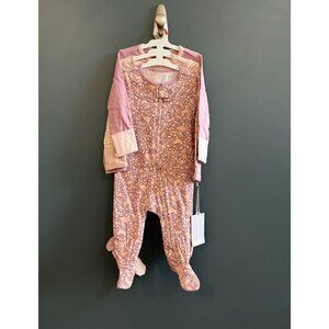 NEW Baby Girls' 6-9M 3pk Floral Tight Fit Sleep N' Play - Cloud Island Peach MSR